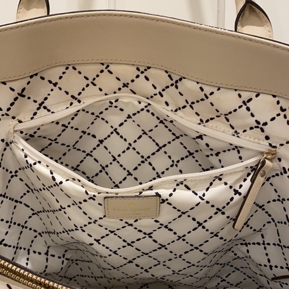 Kate Spade ♠️ New York Cream Shoulder/Tote Bag Ariel Cove Street Ostrichegg EUC - Picture 8 of 16